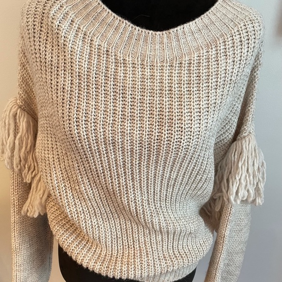 Maison Pholya Alpaca /wool Blend Fringe Chunky Slouchy Sweater Italy NEW - Picture 5 of 6